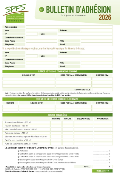 bulletin-adhésion-2026 Barème de cotisations 2022